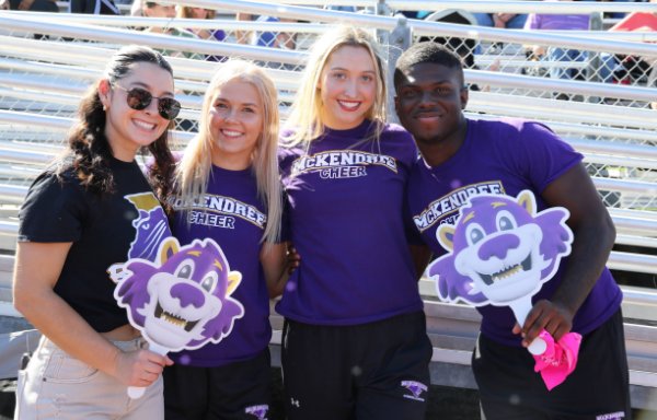 Students at a pep rally