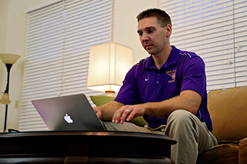 Student at Home on Laptop