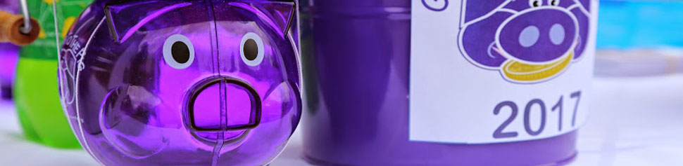 Photo of a Purple Pig Piggy Bank