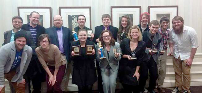 Group photo of Speech and Debate Team at Webster University