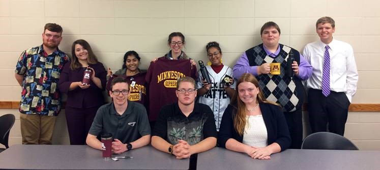 Competing at the Minnesota Classic were McKendree University debate team members Caden Owens, Brian Duvendack and Isabella Strimling (seated); back row, Kyle Garrett, Rebecca Postula, Haylee Christ, Chandler Flesch, Adeja Powell, Mitch Deleel and Scott Anderson.