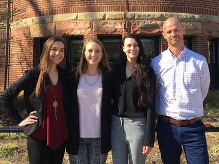 Lori Tretter, Sydnie Markowski,  Raina Isaacs and Dr. Guy Boysen of McKendree University 