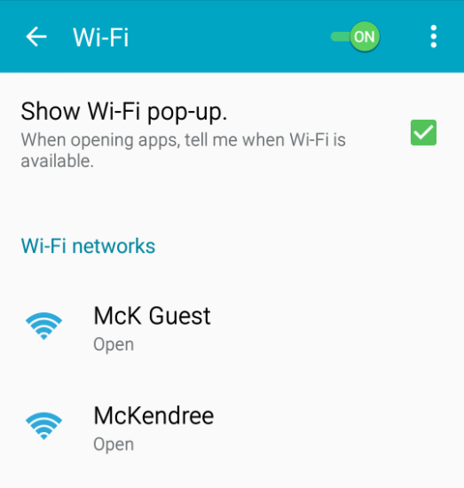 Android Wifi Settings