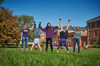 Students Playing Around in Campus Quad