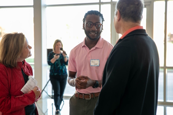 Male Student at a Career Fair