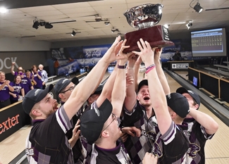 Photo of Bowling Team Holding Trophy