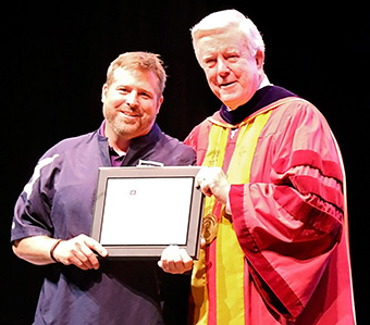 The President’s Award for Professional Excellence went to “Mr. McKendree himself,” Tim Mullins, printing and mail services manager and a staff member for 27 years.