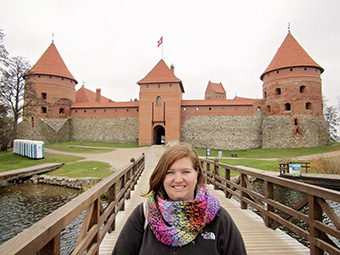 Rev. Erin Totten ’11 at the 15th century Trakai Island Castle in Lithuania.