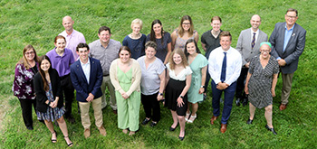 Pictured Above: McKendree celebrated its brightest graduates by holding its very first Summa Cum Laude reception at the Stevenson House. Pictured left to right (front): Erika Axtell ’22; Kale Oglesby ’22; Ashleigh McKinley ’22; Dr. Dawn Hankins; Jessica Hoffmann ’22; Shelby Summer ’22; Mark Branz ’22; Dr. Jenny Mueller; (back): Dr. Tami Eggleston, provost; Colby Price ’22; Dr. Guy Boysen; Dr. Vincent Dunlap; Dr. Martha Eggers; Kim Joggerst; Hallie Dixon ’22; Nathan Townsend; Dr. Alan Alewine, associate provost; President Daniel C. Dobbins ’81.