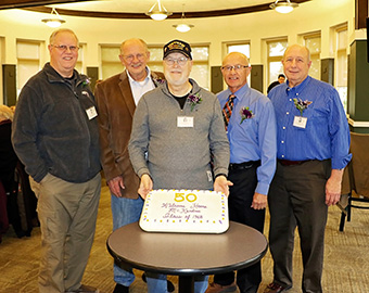 Glenn Oliphant ’68, Carl Pagles ’68, Lance Gauble ’68, Richard Phillips ’68 and Lou Hagenbruch ’68 met up at the Golden Reunion on Oct. 26.