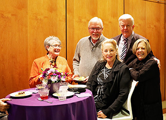 Dr. Dennis greeted guests at a reception in the Hett lobby before the Midtown Men’s sold-out performance.