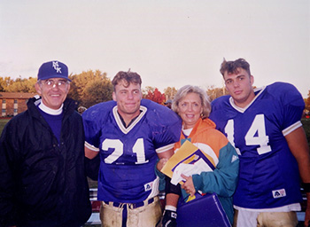 The Karnes Family: Bob ’66, Jason ’98, M.A.Ed. ’21 and Jarrod ’99