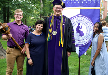 President Dan Dobbins with Students