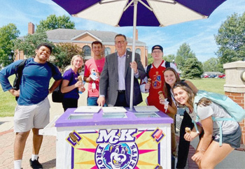 President Dobbins with Students