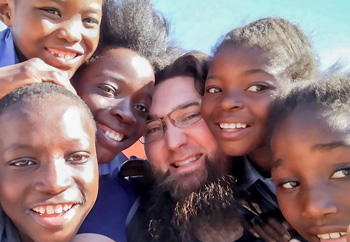 Curtis Stahl ’06 with African Students