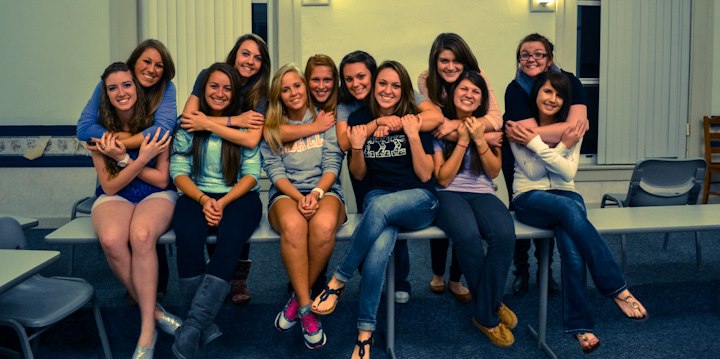 Some of the sisters at our big/little reveal in Fall 2012